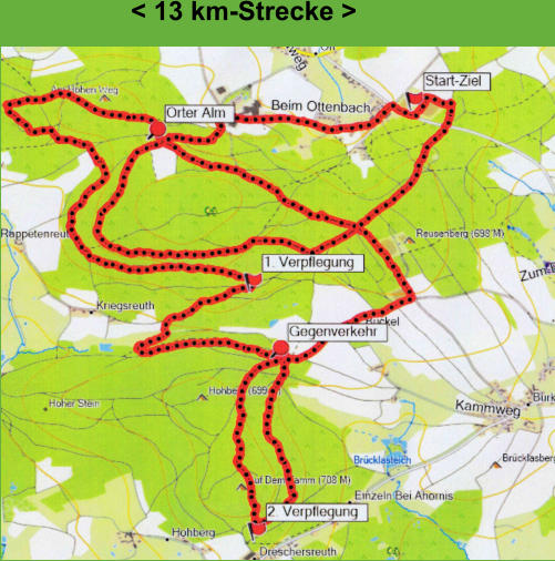 < 13 km-Strecke >