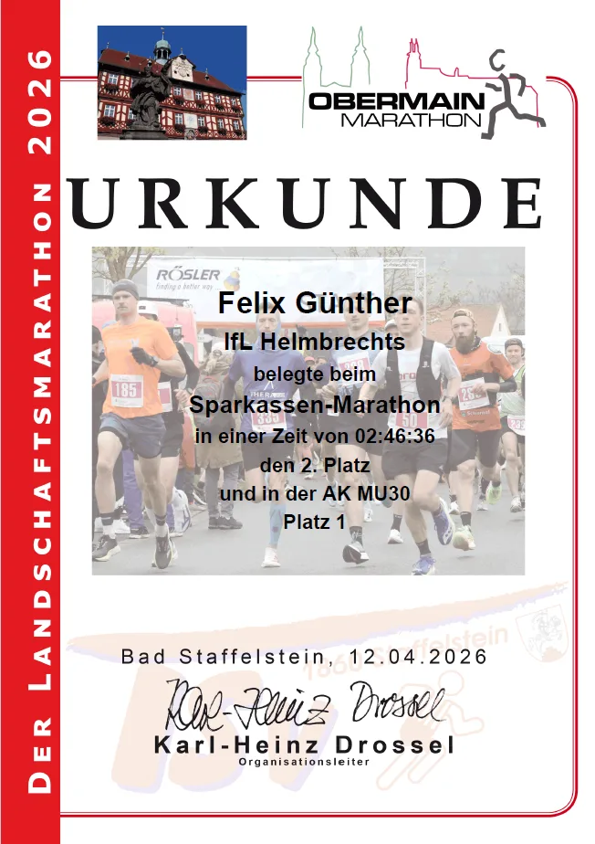 IfL Helmbrechts - Obermain Marathon 2026 - Felix Günther